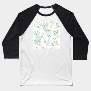 Flower Bouquet (Blue and mustard) Baseball T-Shirt